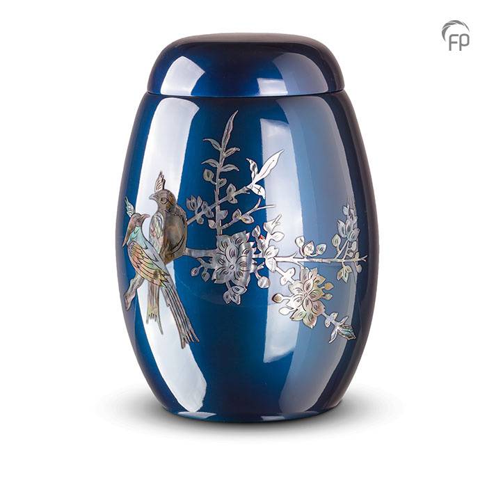 Urn glasfiber-composiet — kobaltblauw met parelmoer (volwassen) - view 1