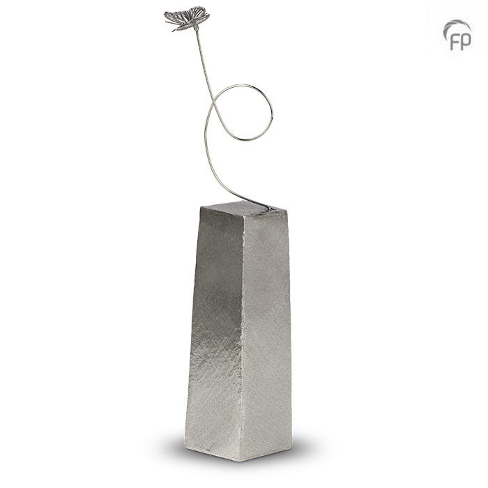 Zilvertinnen mini-urn Vlinder — Je ziel blijft bij mij - view 1