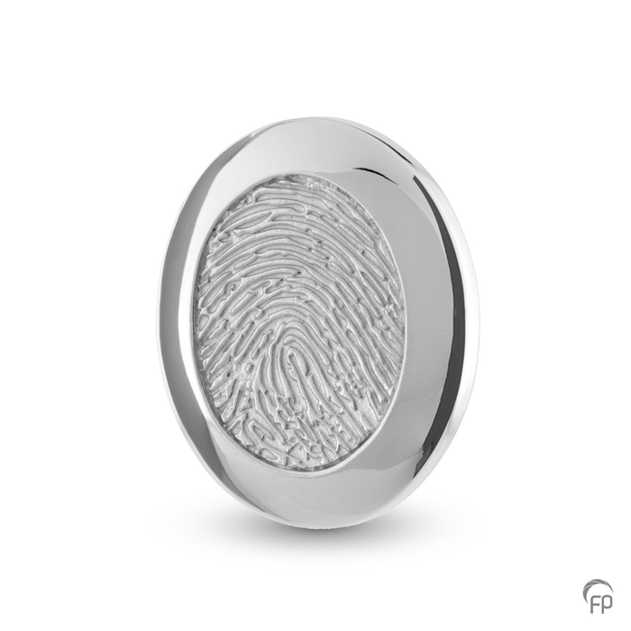 Vingerafdrukhanger HF 096 — zilver rechthoek met askamer - view 1