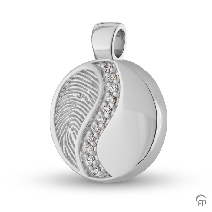 Vingerafdrukhanger HF 099 — zilver met zirkonia-optie - view 1