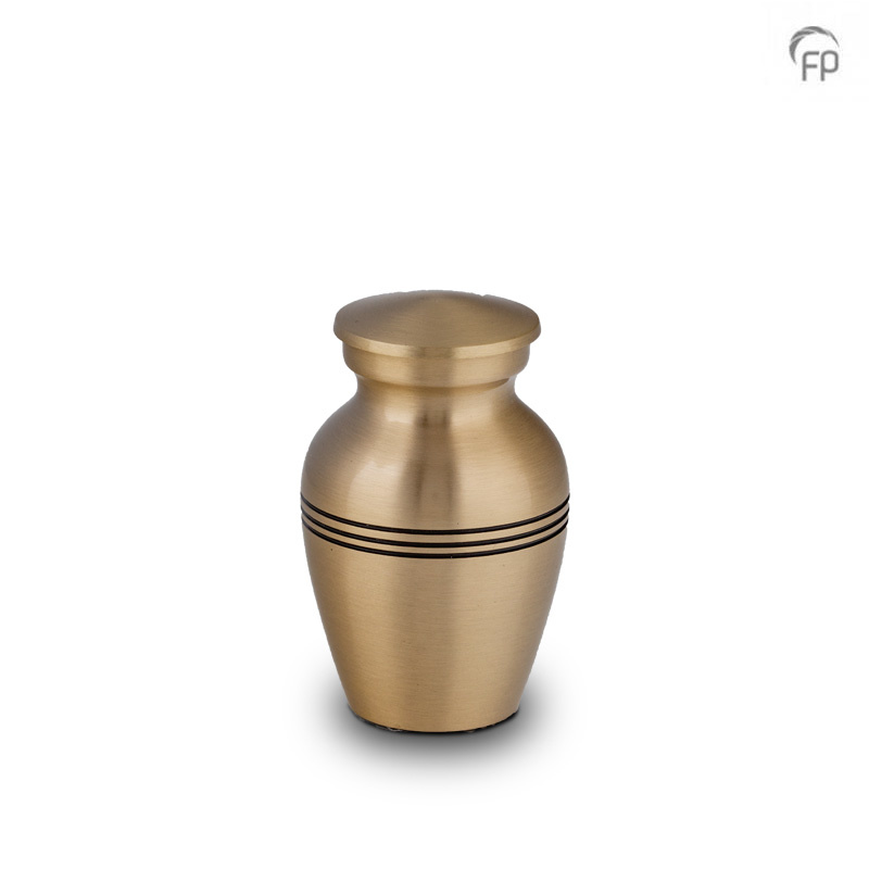 Metaal mini-urn — goud met zwart (keepsake, niet personaliseerbaar) - view 1