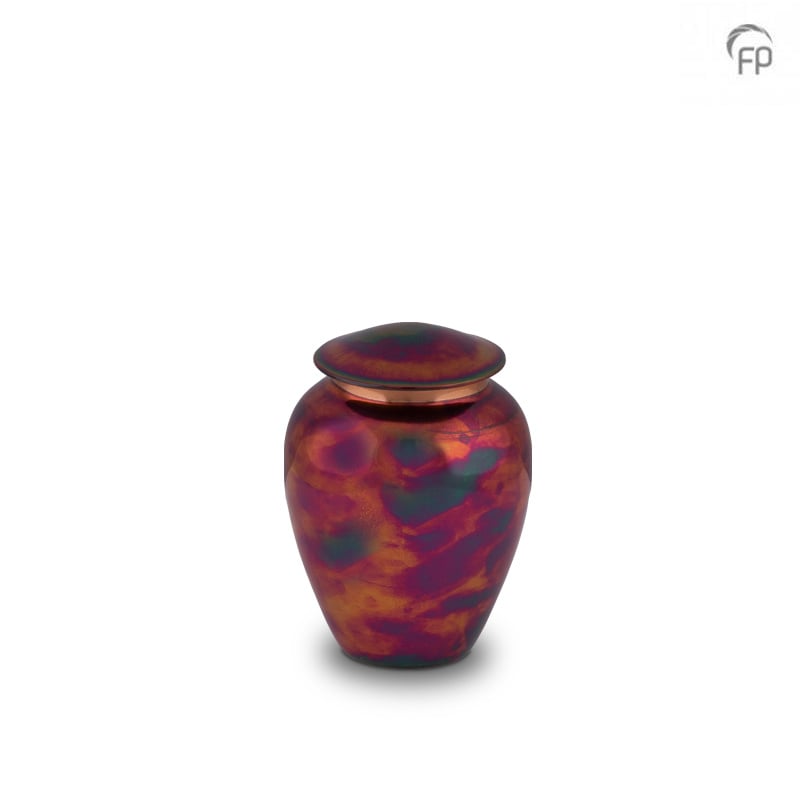 Metaal mini-urn Raku — koper-mat (keepsake, uniek per stuk) - view 1