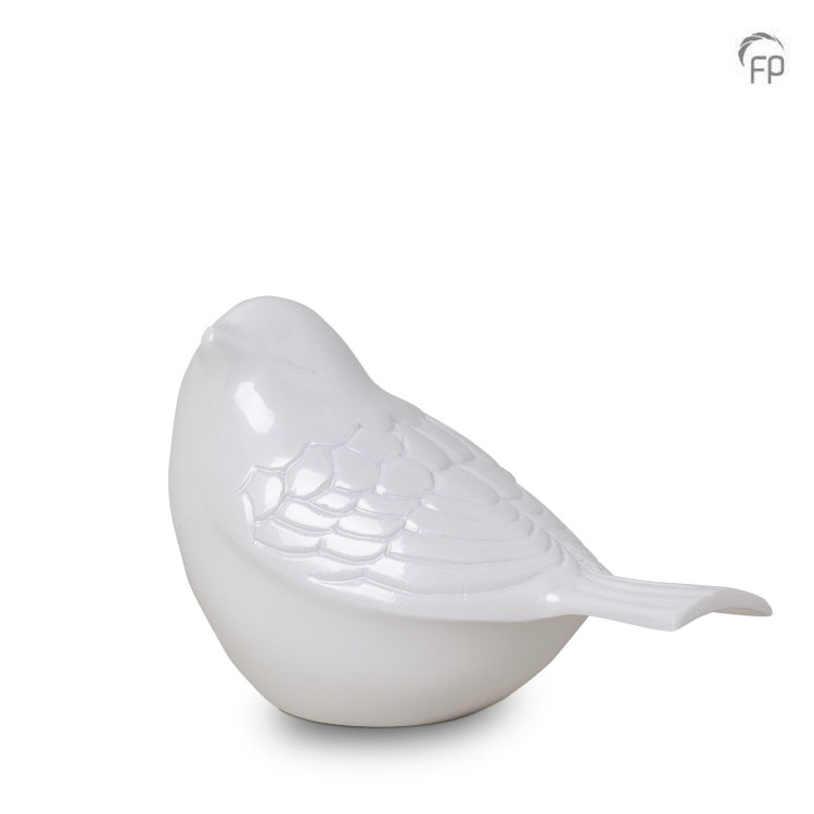 Metaal mini-keepsake Songbird — wit (vogel-figuur, glans) - view 1