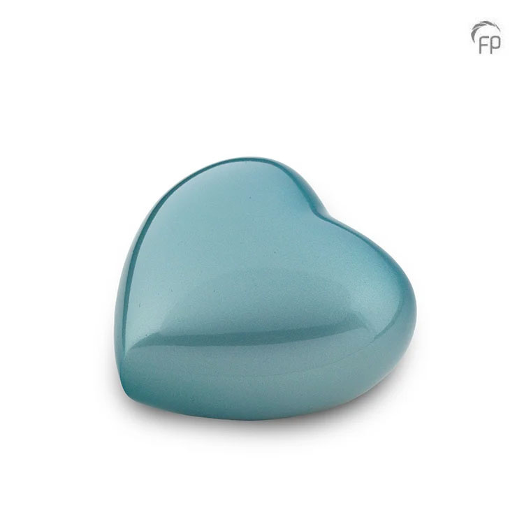 Mini urn hartvorm — parelmoer blauw (Satori-finish) - view 1