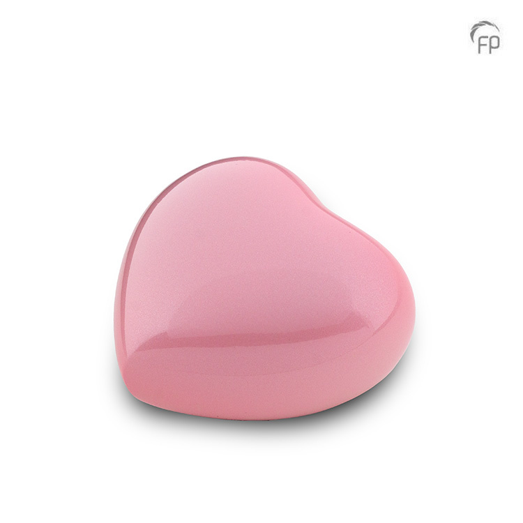 Mini urn hartvorm — parelmoer roze (Satori-finish) - view 1