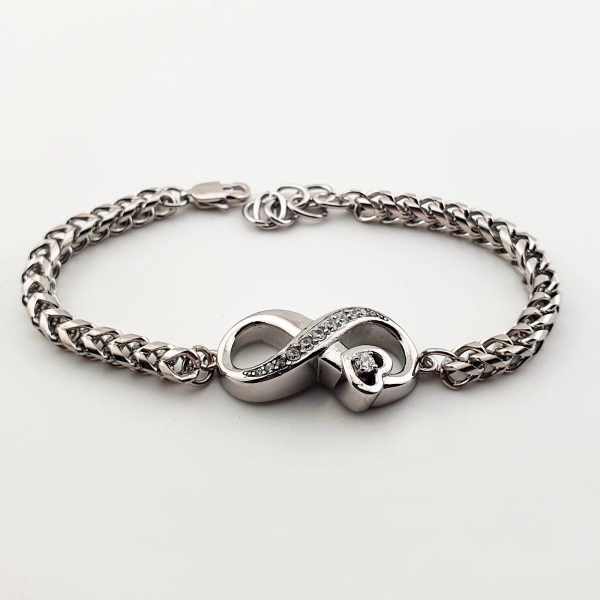 Crematie Sieraad Infinity Urn Armband Voor As | Zilverkleurig - Waardig Gedenkteken