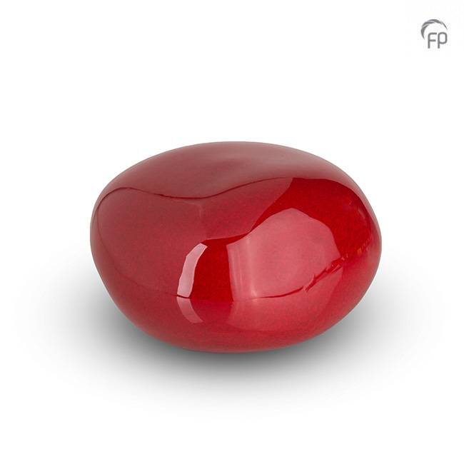 Knuffelkei keramiek — glanzend rood (in de hand te dragen) - view 1