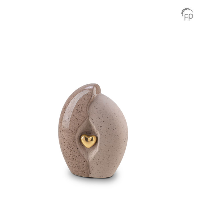 Mini-urn rechthoek — donkerbruin met goud (klein) - view 1