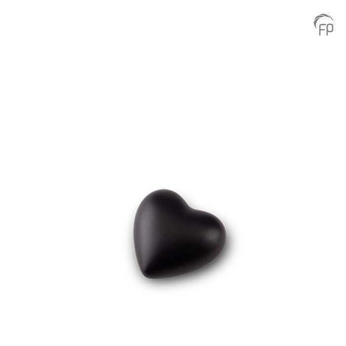 Mini-keepsake liggend — zwart, mat (sieraad-formaat) - view 1
