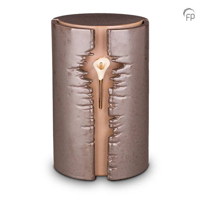 Keramische LED-urn — bruin met taupe en goud, glans (volwassen) - view 1