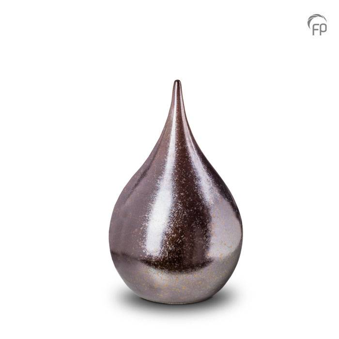 Keramische medium-urn Teardrop — brons, glans - view 1