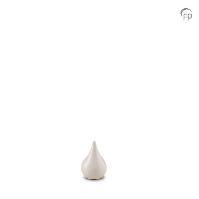Keepsake-urn Teardrop — wit, glans (sieraad-formaat) - view 1