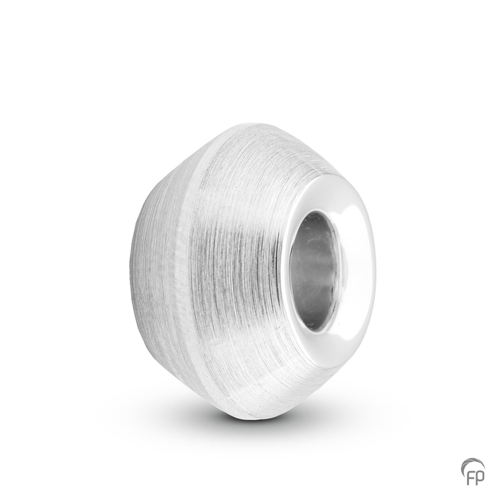 Memorial bead — Sterling 925 zilver, mat (basisbead, 3 mm doorvoer) - view 1