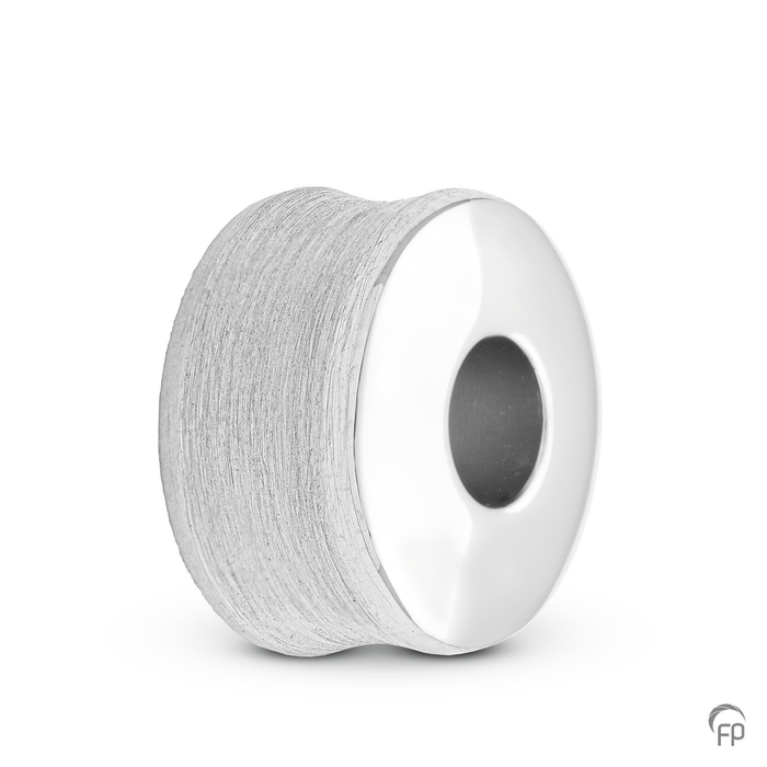Memorial bead — Sterling 925 zilver, mat (iets dikkere bead) - view 1