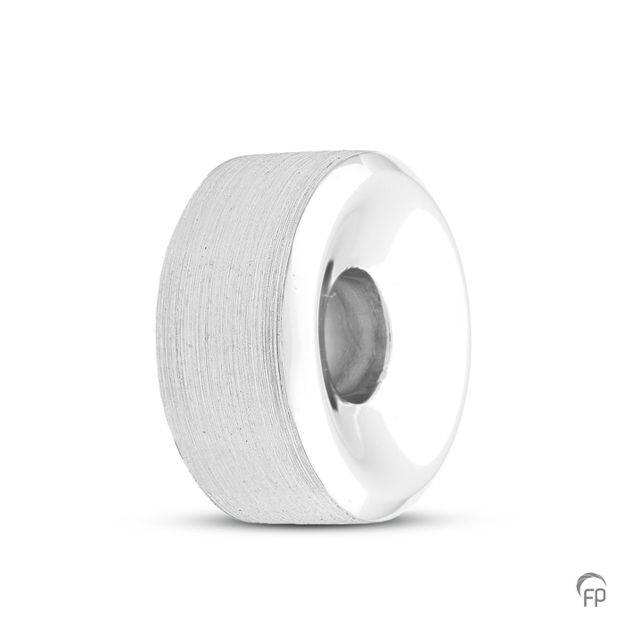 Memorial bead — Sterling 925 zilver, mat (slanker) - view 1