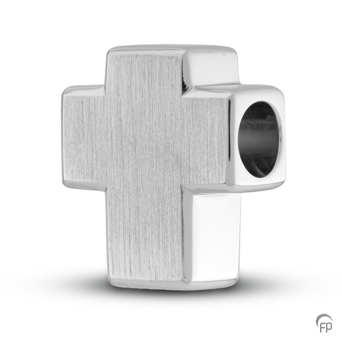 Memorial bead — Sterling 925 zilver, mat (hoger, ornamenteel) - view 1