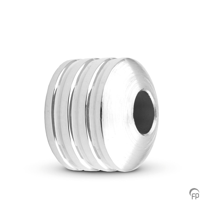 Memorial bead — Sterling 925 zilver, glans (compact en zwaar) - view 1