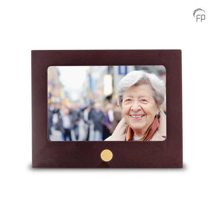 MDF foto-keepsake liggend — burgundy met brass-binnencontainer - view 1