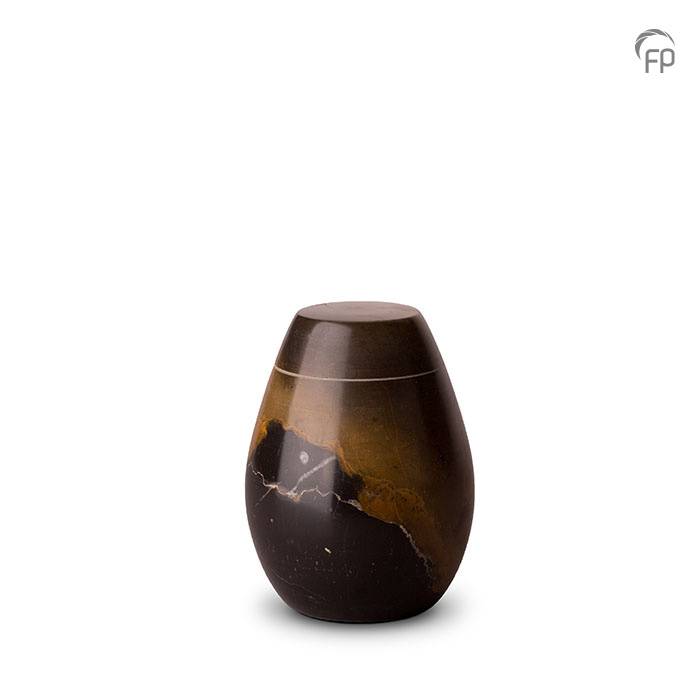 Marmeren urn — zwart-bruin hoogglans (volwassen, natuursteen) - view 1