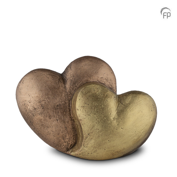 Troost-urn medium — champagne en goud met bronslaag (sculpturaal) - view 1