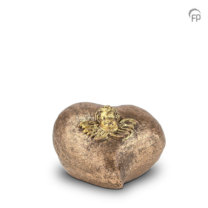 Troost-urntje keramiek — champagne en goud (klein, made-to-order) - view 1