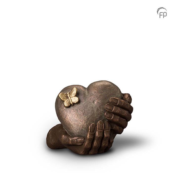 Mini-urn Hartepijn — bronskleurig keramiek - view 1