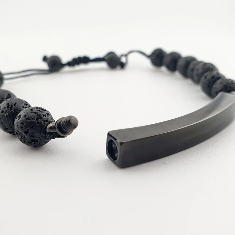 as armband zwart kralen