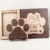 Houten Herinneringsfotolijst Huisdier – Pootafdruk Design ‘Forever in My Heart’